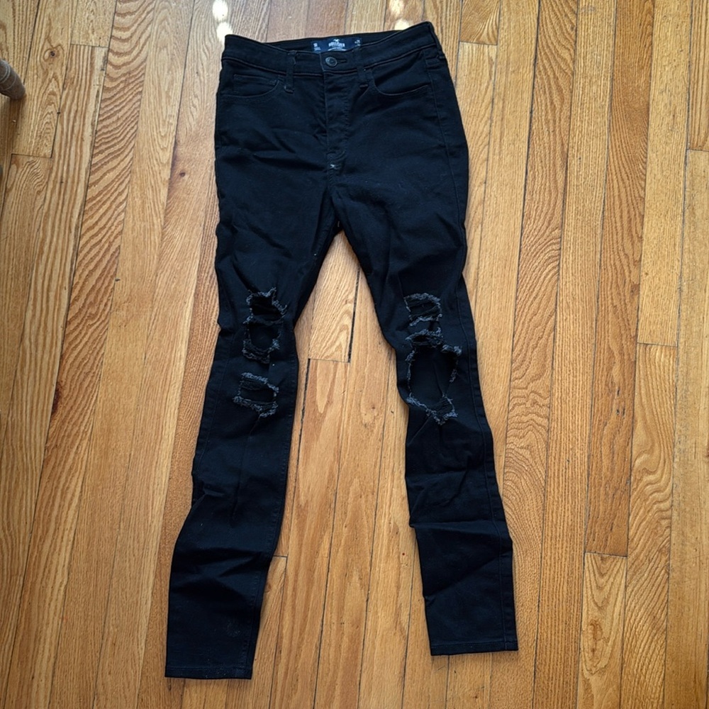 New hollister high rise super skinny black jeans.1R w25 L28